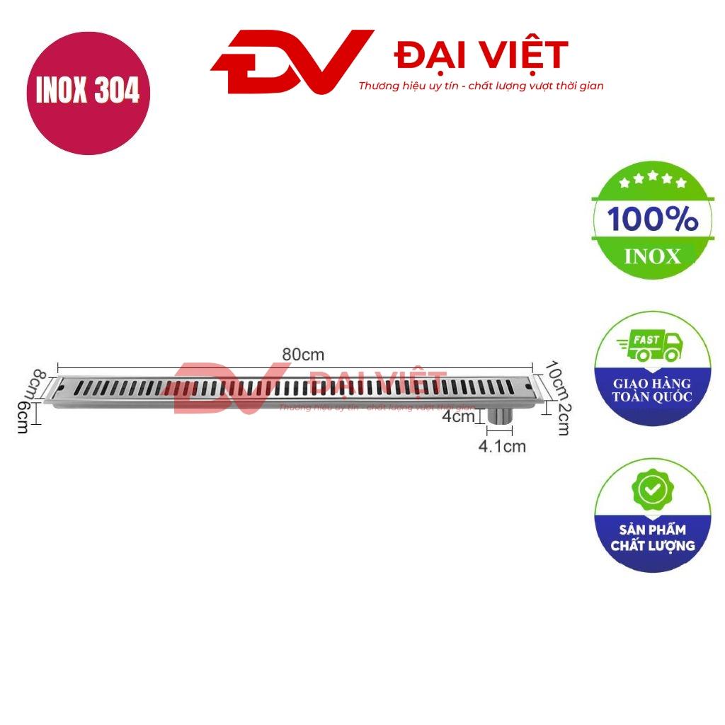 Vỉ thoát sàn inox 80x10x6cm trong môi trường nhà bếp công nghiệp
