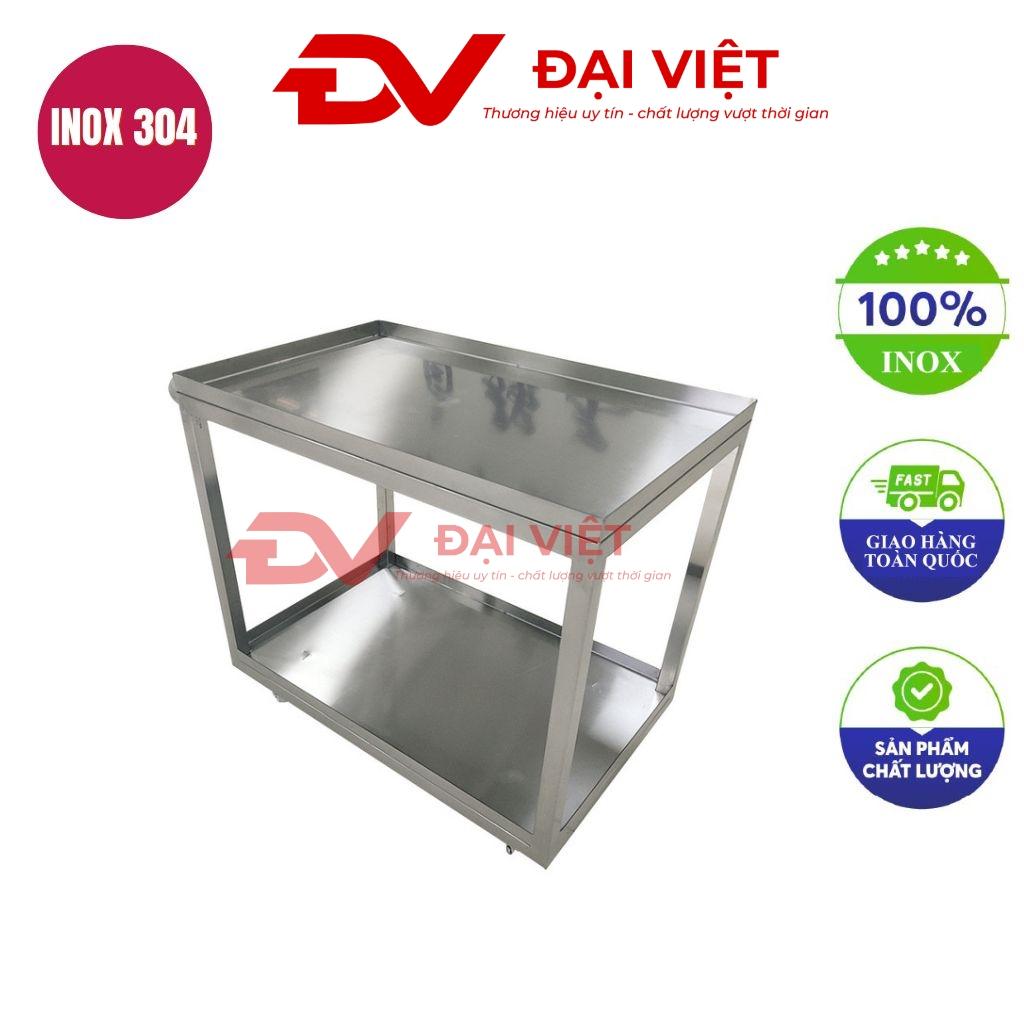 Xe đẩy inox 2 tầng 750x480x750mm tại bếp công nghiệp