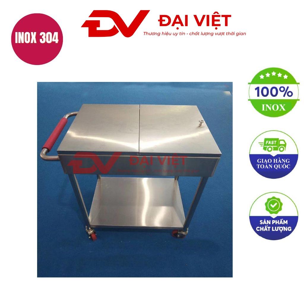 Tổng quan về xe đẩy inox 2 tầng 750X480X800mm