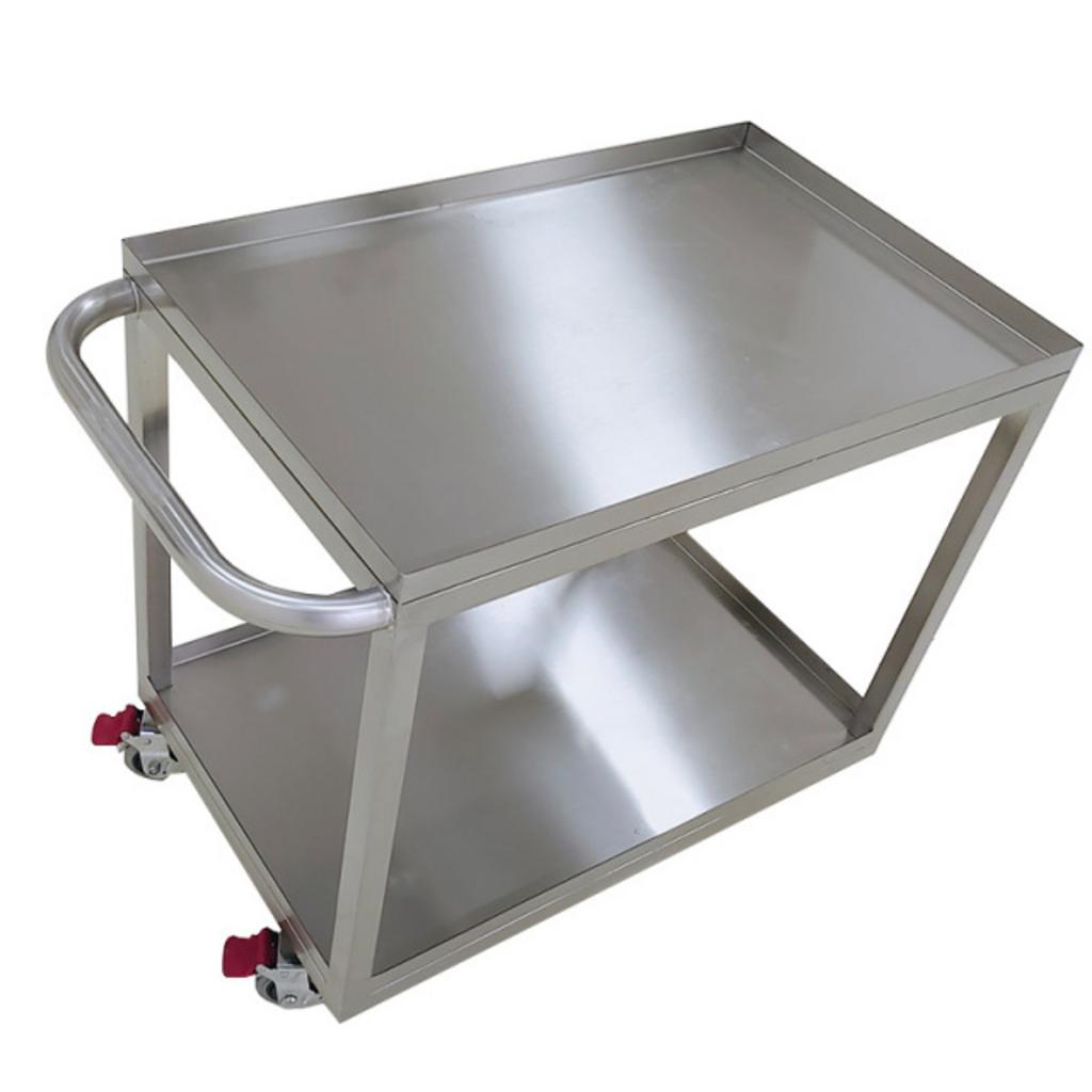 Xe đẩy inox 2 tầng chi tiết kỹ thuật với kích thước và vật liệu