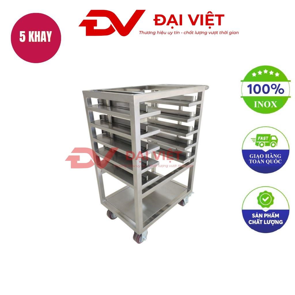 Tổng quan về xe đẩy khay bánh inox 5 tầng