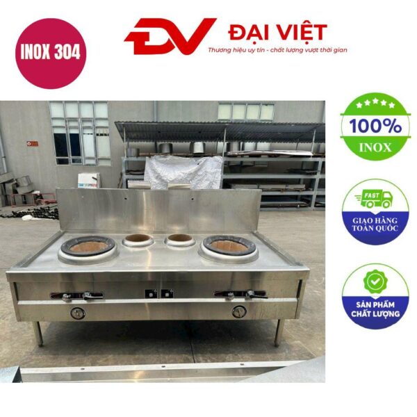 Bếp á 2 họng công nghiệp có gáy