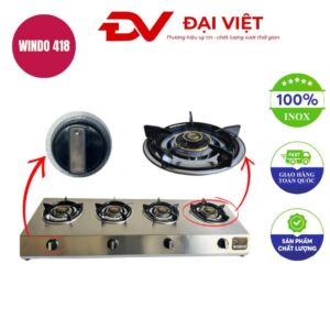Bếp gas công nghiệp thấp áp 4 lò phi 80 WINDO 418