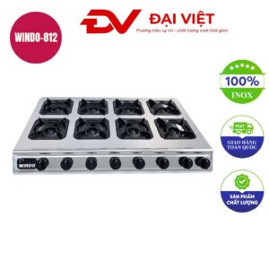 Bếp gas công nghiệp thấp áp 8 lò điếu gang windo 812