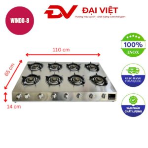Bếp gas công nghiệp thấp áp 8 lò windo-8 phi 80