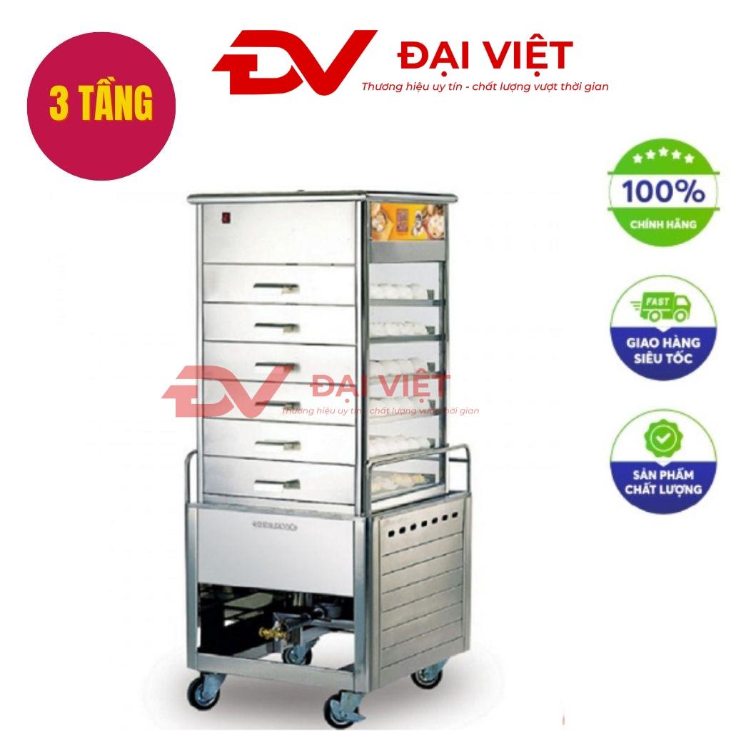 Nồi Hấp Bánh Bao Điện 3 Tầng — sản xuất trực tiếp tại xưởng Cơ Khí Đại Việt.