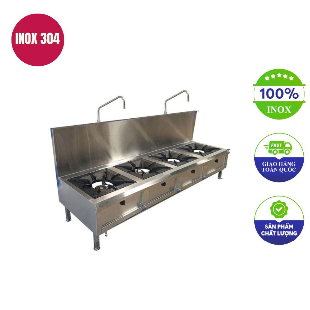 Bếp gas công nghiệp 4 họng — sản xuất trực tiếp tại xưởng Cơ Khí Đại Việt (ISO 9001:2015).