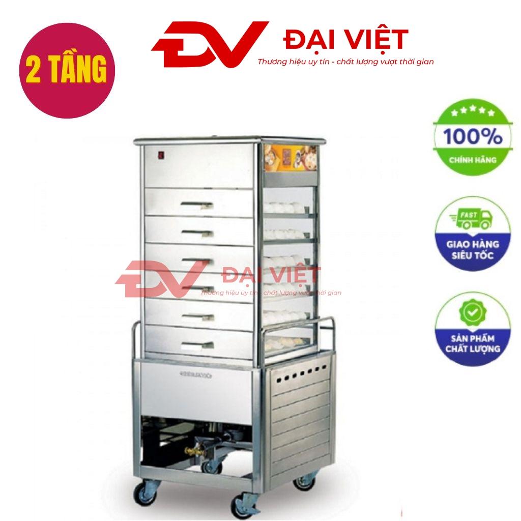 Nồi hấp bánh bao bằng điện 2 tầng 47 cm – sản xuất trực tiếp tại xưởng Cơ Khí Đại Việt.