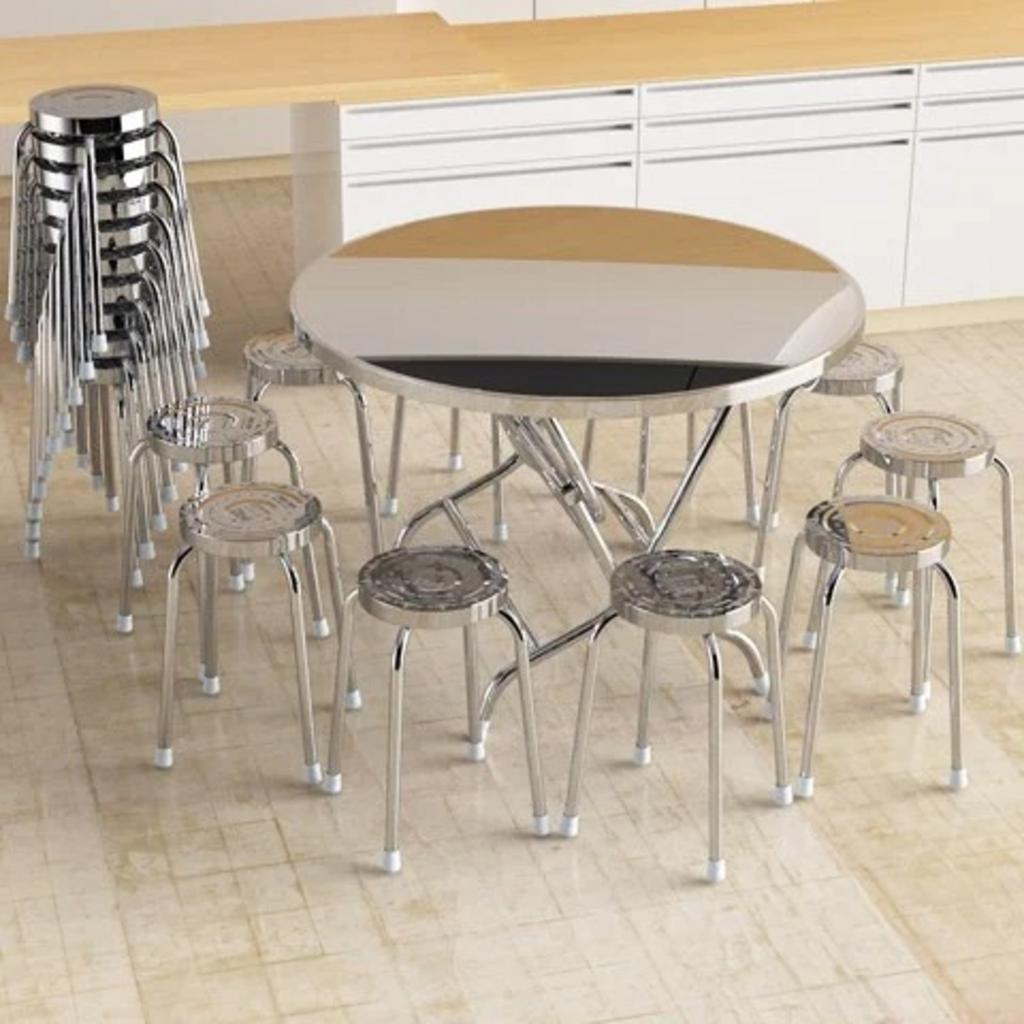 Bộ bàn ghế inox 304 cho nhà hàng – bền bỉ, vệ sinh và tối ưu chi phí sở hữu.