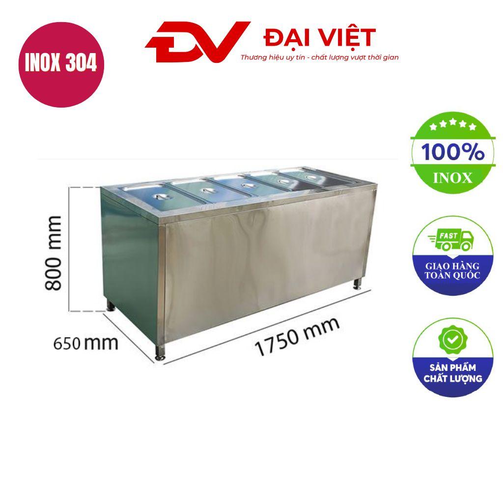 Tủ hâm nóng 5 khay Inox 304 — sản xuất trực tiếp tại xưởng Cơ Khí Đại Việt.