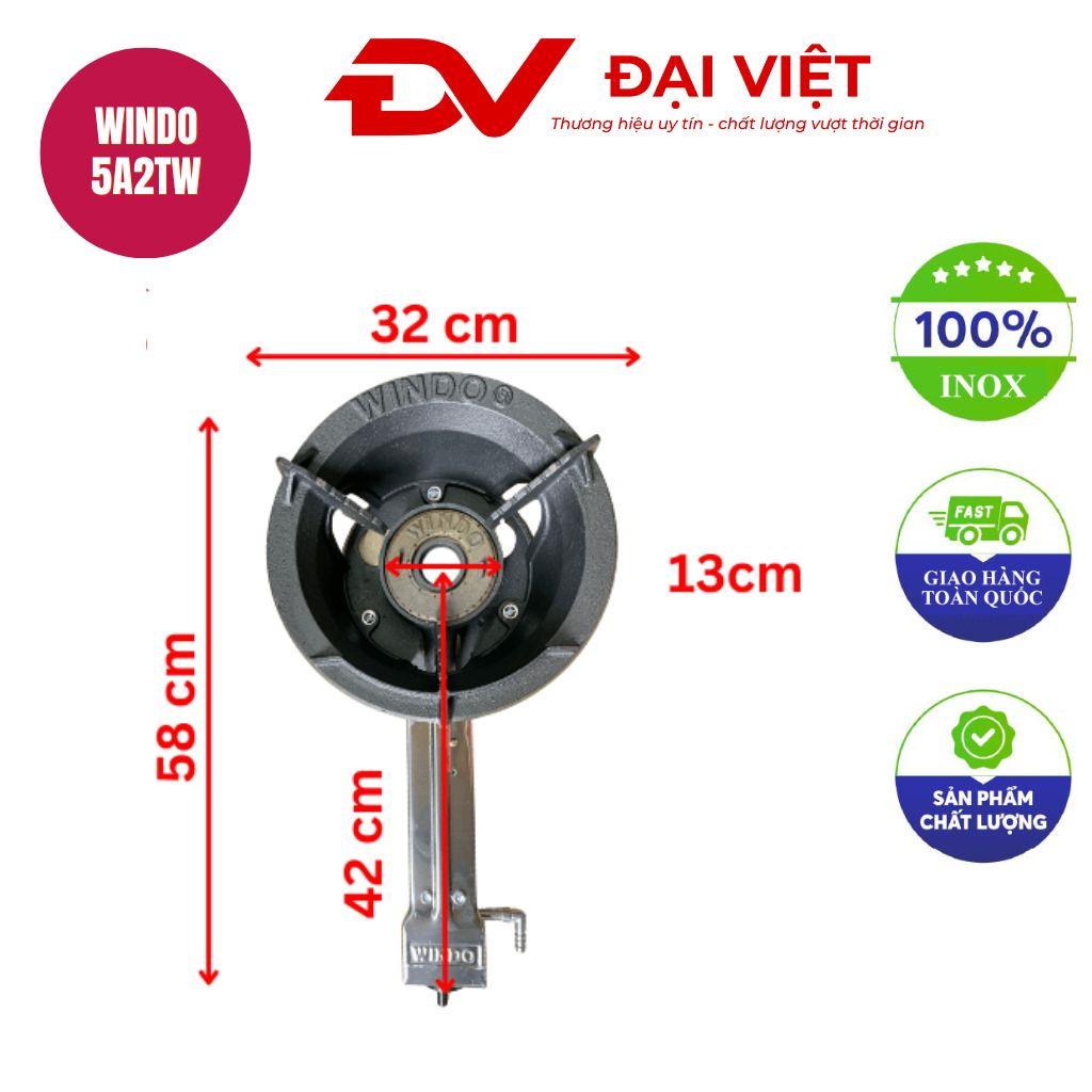 Bếp gas khè công nghiệp WINDO 5A2TW — sản xuất tại xưởng Cơ Khí Đại Việt