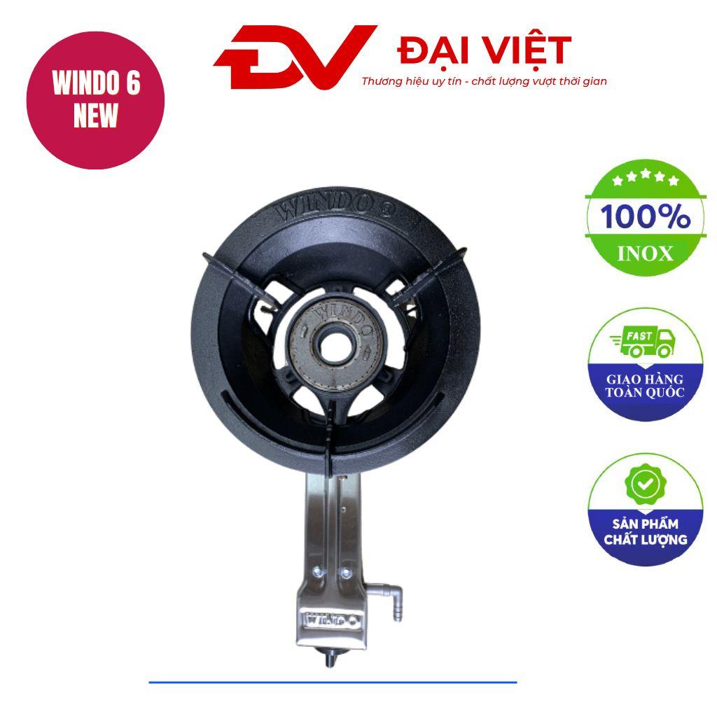 Bếp gas khè công nghiệp WINDO 6NEW — gang đúc nguyên khối, 2 vòng lửa. Sản xuất tại xưởng Cơ Khí Đại Việt.
