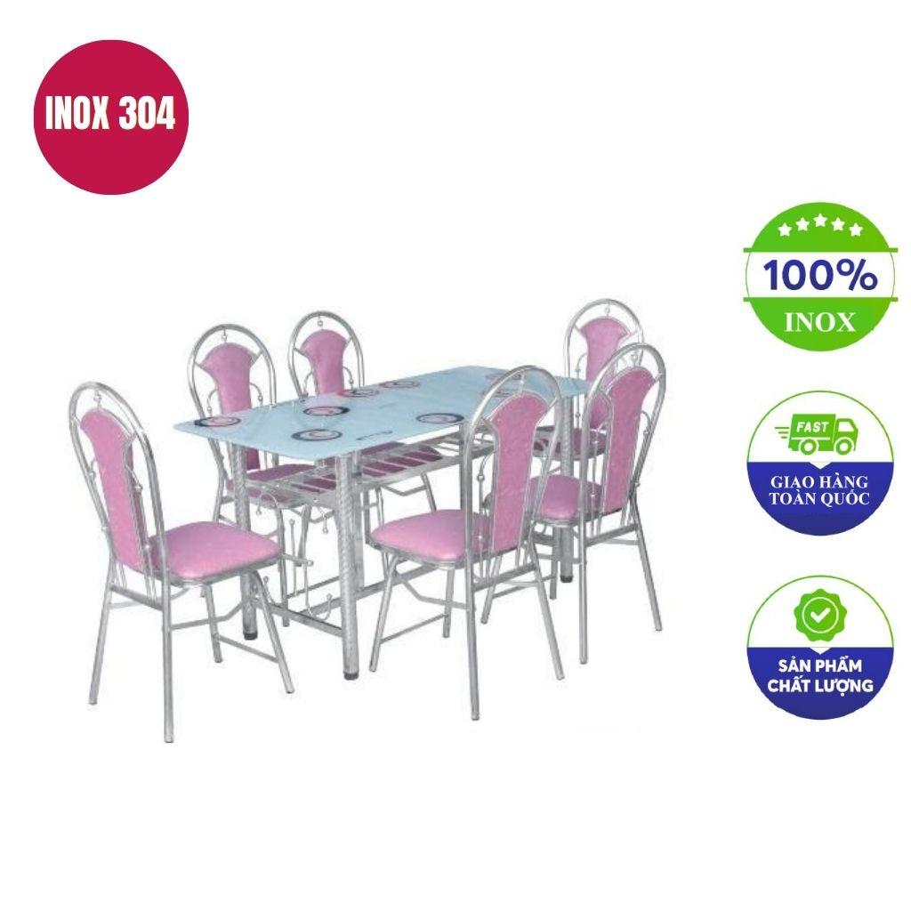 Mặt bàn inox được khắc laser logo thương hiệu theo yêu cầu của khách hàng.