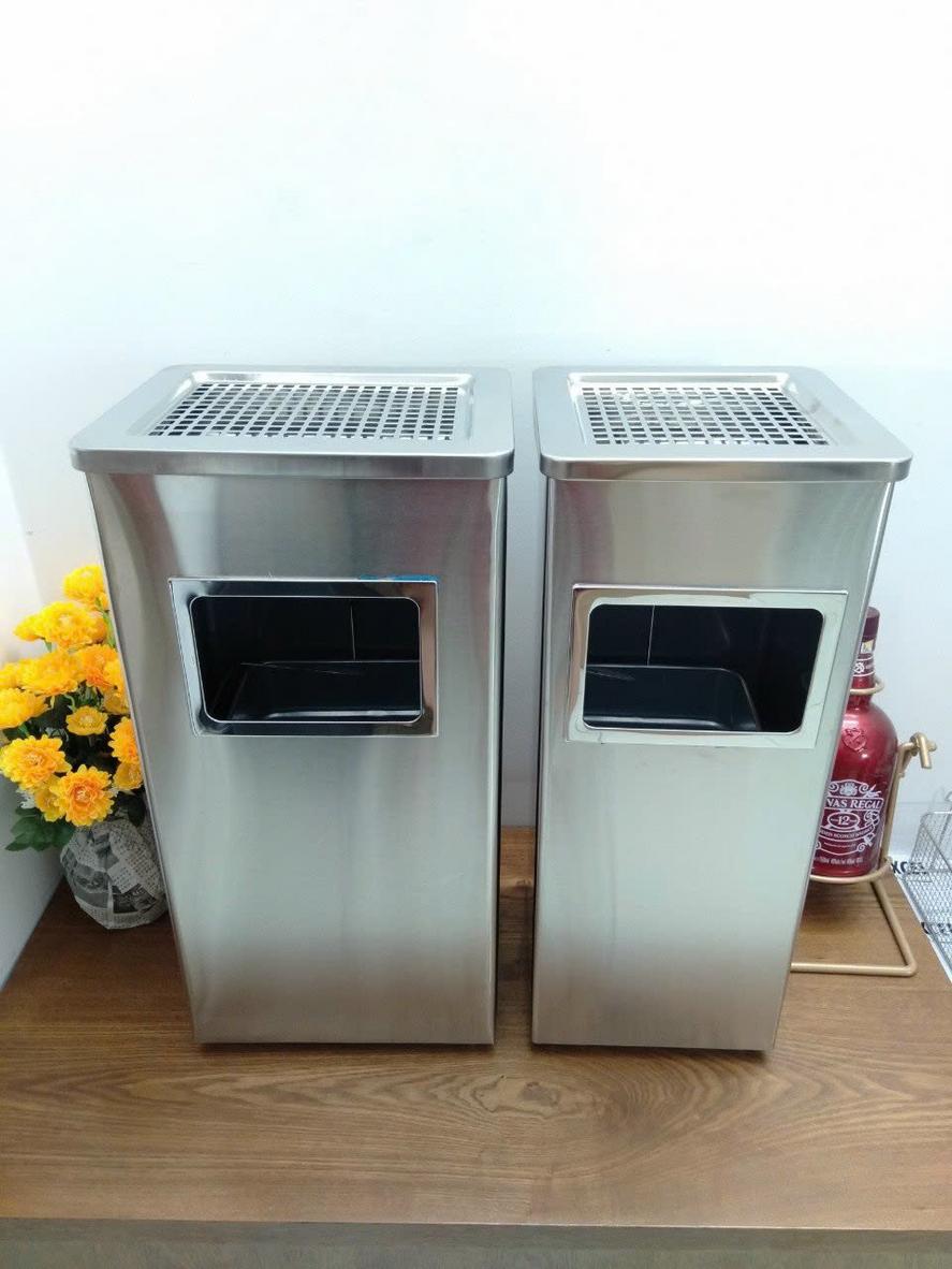 Bảng giá tham khảo các mẫu thùng rác inox vuông phổ biến trên thị trường.