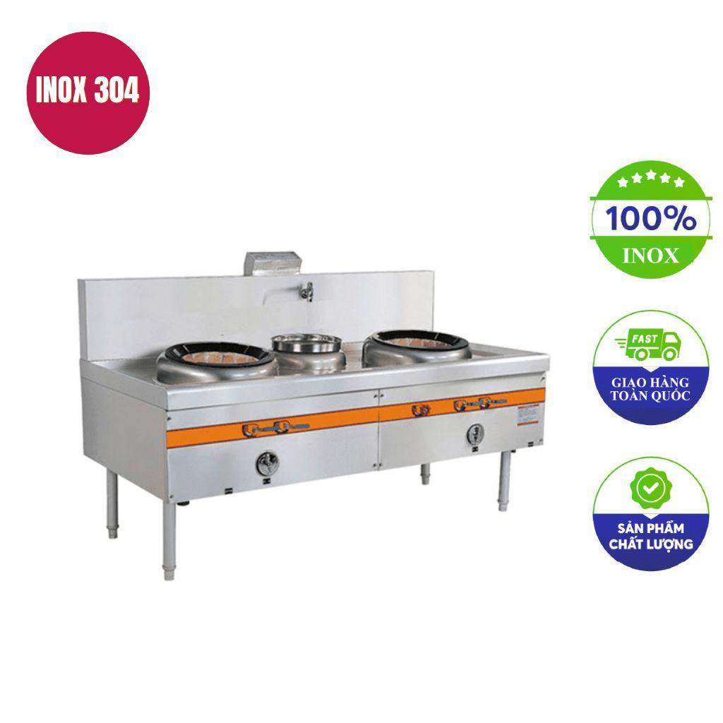 Bếp á 2 họng đất có quạt thổi và bầu nước 1m2