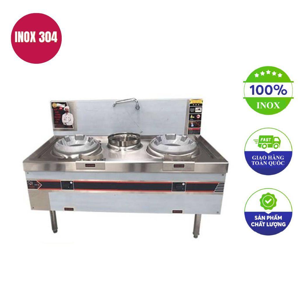 Bếp á 2 họng gang có bầu nước 1m5