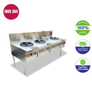 Bếp á 3 họng gang có quạt thổi 1m8