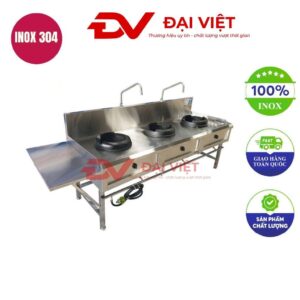 Bếp á công nghiệp 3 họng kèm kệ trái