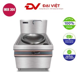 Bếp xào đơn điện từ 30kw mặt lõm xào trực tiếp họng phi 900