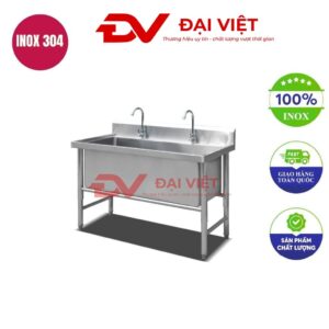 Bồn rửa chén 2 ngăn có chân