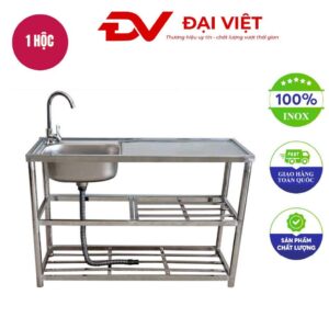 Bồn rửa chén inox 1 hố kèm bàn phải 1200x450x800mm