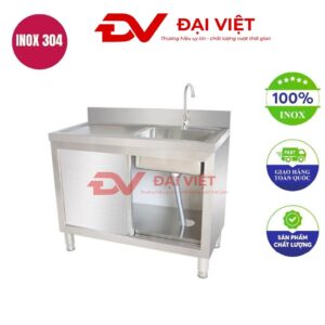 Bồn rửa chén inox 1 ngăn loại nhỏ 1000x500x650mm