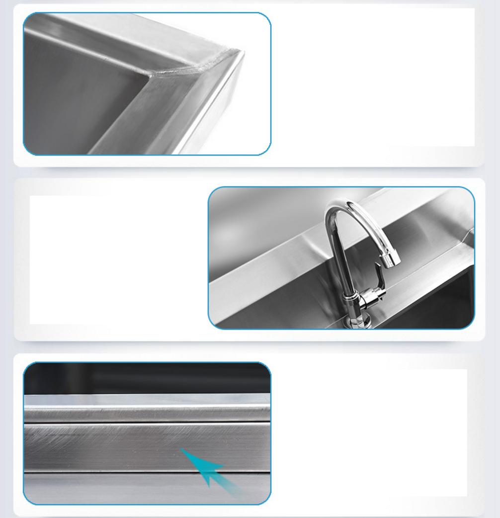 Close-up bề mặt Inox 304 của bồn rửa, thể hiện khả năng chống ăn mòn và dễ vệ sinh.