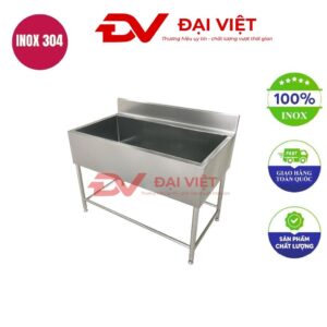 Bồn rửa tay inox công nghiệp đơn 1200x400x800mm