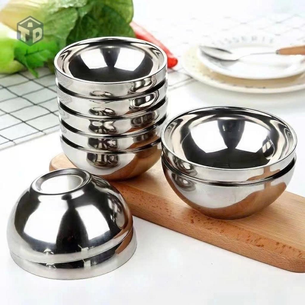 Mô phỏng mặt cắt của chén inox 2 lớp với khoảng chân không cách nhiệt ở giữa.