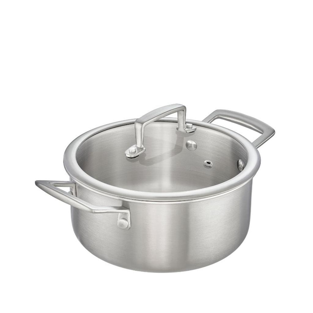 Mô phỏng cấu trúc 5 lớp của đáy nồi inox cao cấp, giúp tối ưu hóa khả năng truyền và giữ nhiệt.