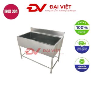 Chậu rửa công nghiệp 1 hố có kệ 1000x500x800mm