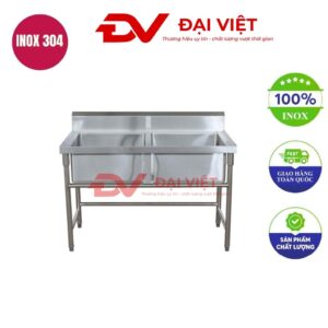 Chậu rửa công nghiệp đôi 1200x600x800mm