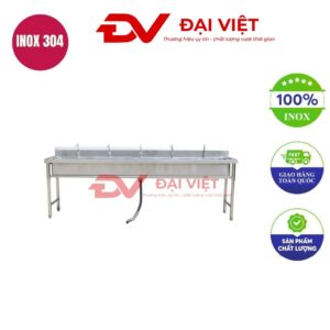 Chậu rửa inox công nghiệp 2000x600x800mm