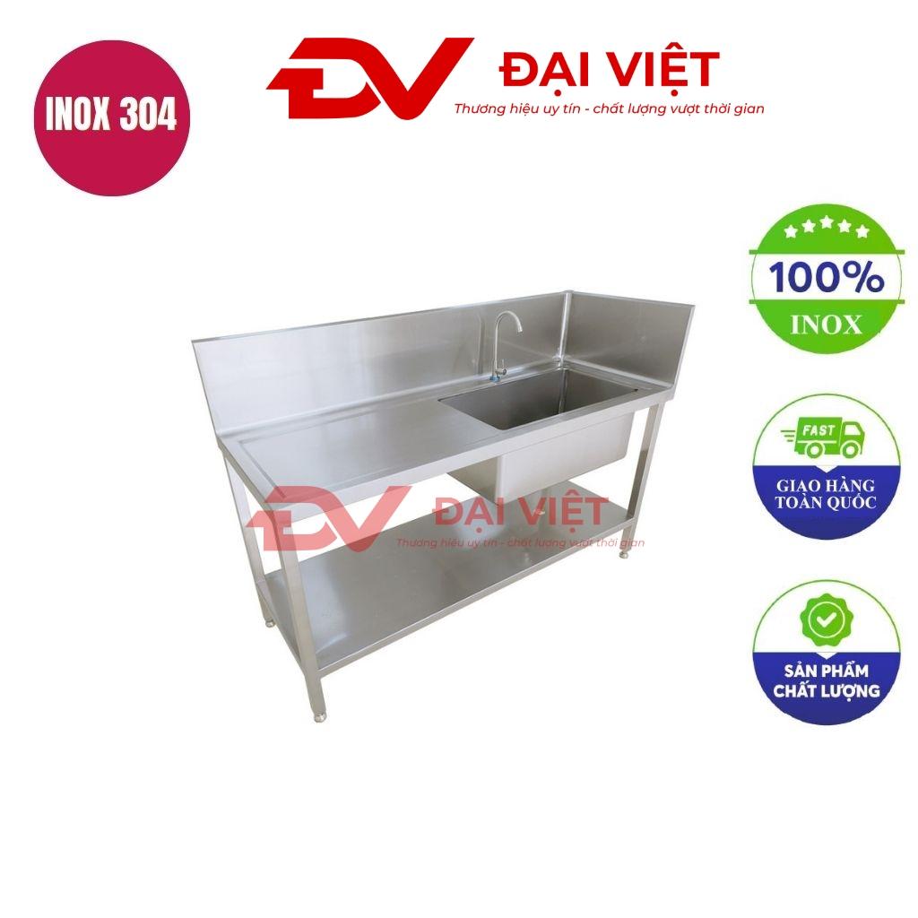Chậu rửa inox công nghiệp có kệ kèm gáy 1200x500x800mm