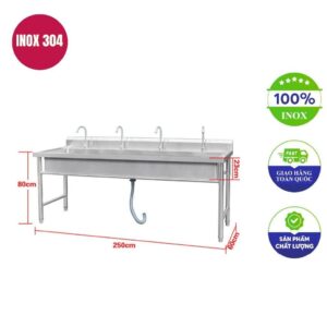 chậu rửa tay ngoài trời 2000x500x800mm