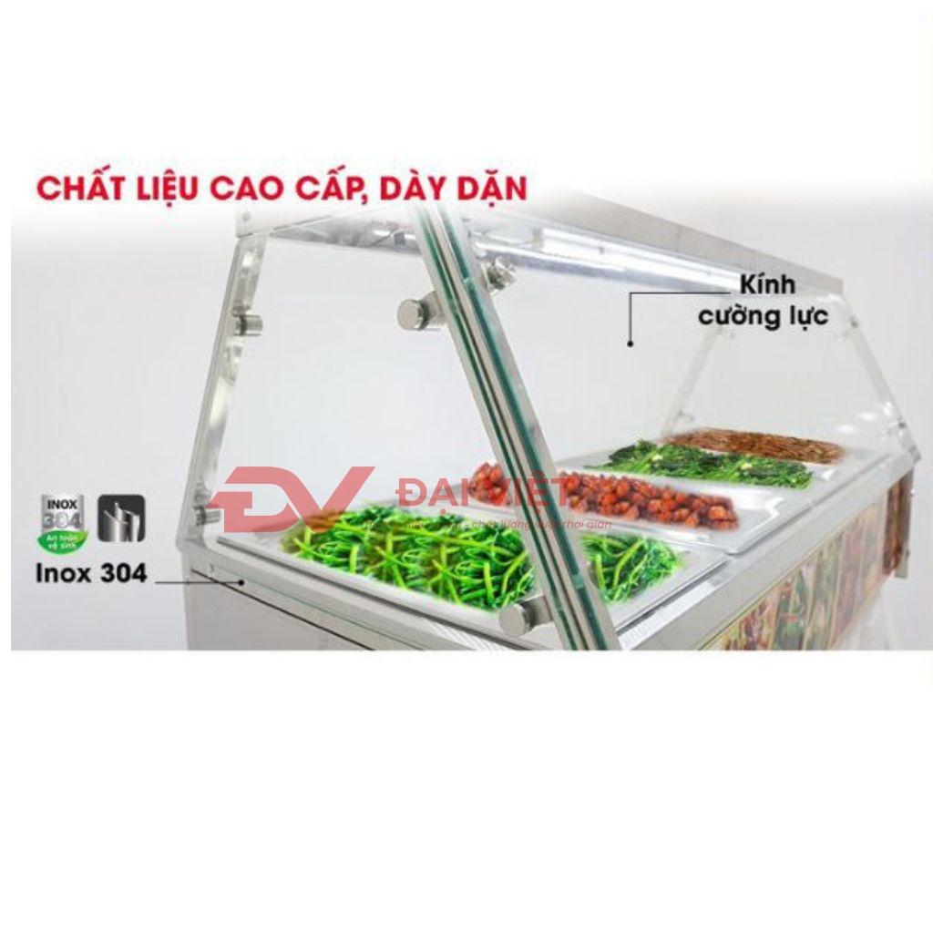Cận cảnh bảng điều khiển điện tử hiện đại trên một mẫu tủ hâm nóng thức ăn thế hệ mới.