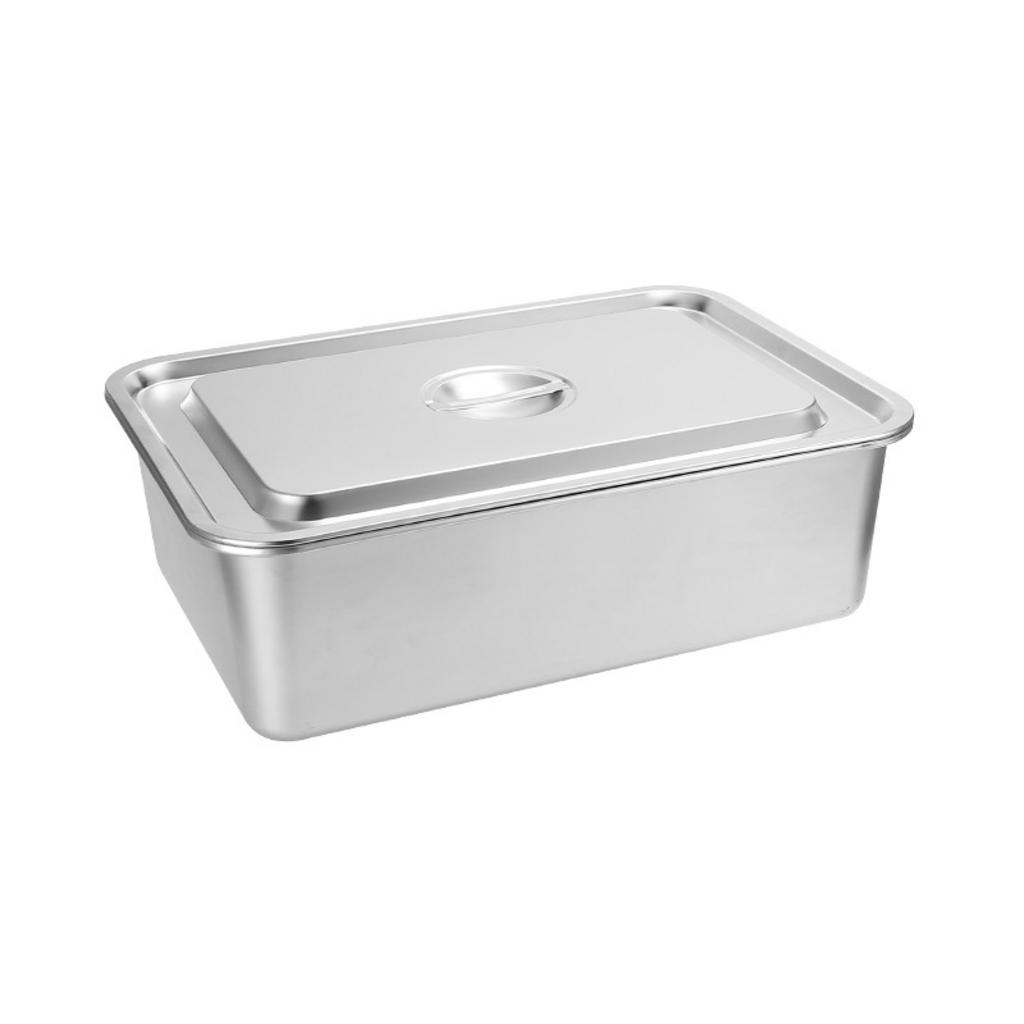 Kiểm tra độ dày, bề mặt và các góc bo của khay inox là bước quan trọng để đánh giá chất lượng.