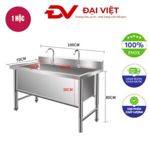 Máng rửa tay inox công nghiệp 1000x700x800mm