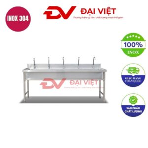 Máng rửa tay inox công nghiệp 1800x500x800mm