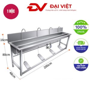 Máng rửa tay inox công nghiệp 2000x480x1100mm