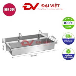 Máng rửa tay inox treo tường 1000x500x280mm