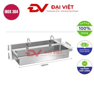 Máng rửa tay inox treo tường 1200x500x280mm