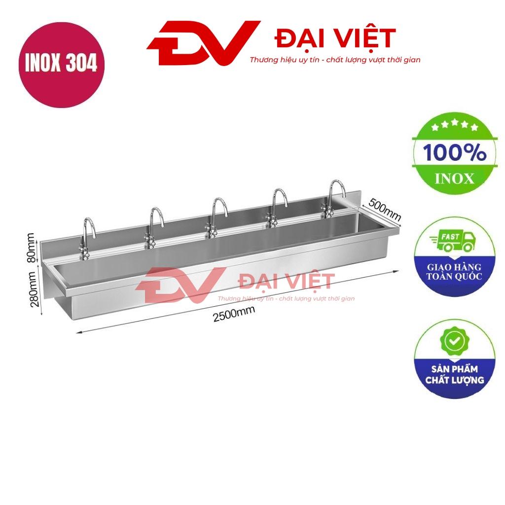 Máng rửa tay inox treo tường 2500x500x280mm