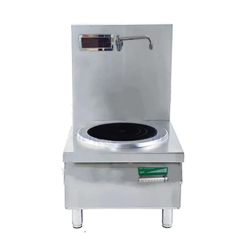 So sánh trực quan giữa bếp hầm đơn dùng gas (trái) và bếp hầm đơn điện từ (phải).