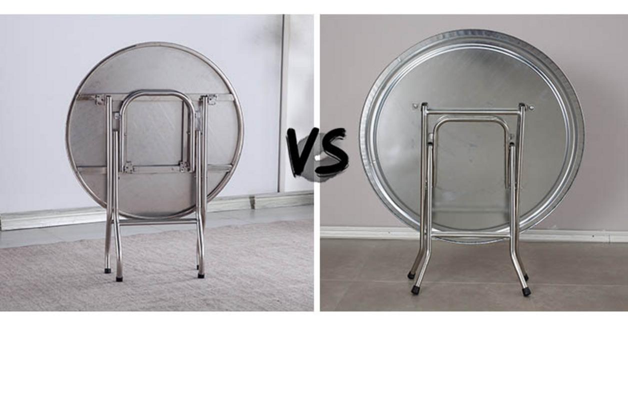 Infographic 4 bước hướng dẫn chọn mua bàn xếp inox một cách hệ thống.