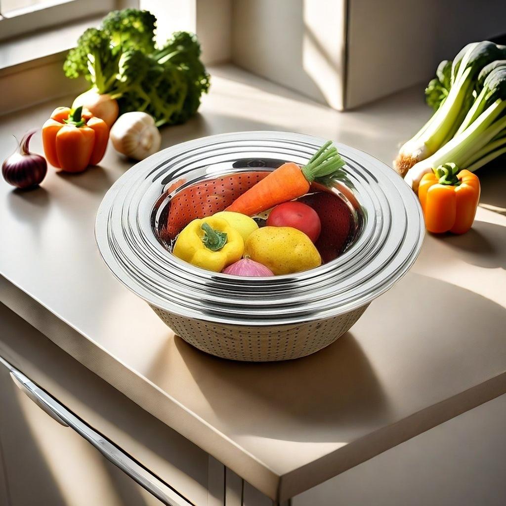 Một mẫu rổ lưới inox được thiết kế riêng với tay cầm, nắp và chân đế theo yêu cầu của nhà máy.