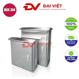 Vỏ tủ điện inox ngoài trời 2 lớp cửa 600x500x250mm