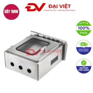 Vỏ tủ điện inox ngoài trời cửa 2 lớp 400x300x250mm