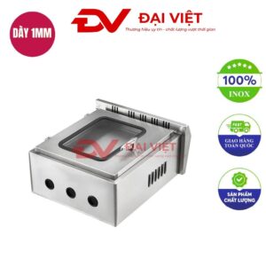 Vỏ tủ điện inox ngoài trời cửa 2 lớp 500x400x200mm