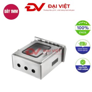 Vỏ tủ điện inox ngoài trời cửa 2 lớp 600x500x200mm